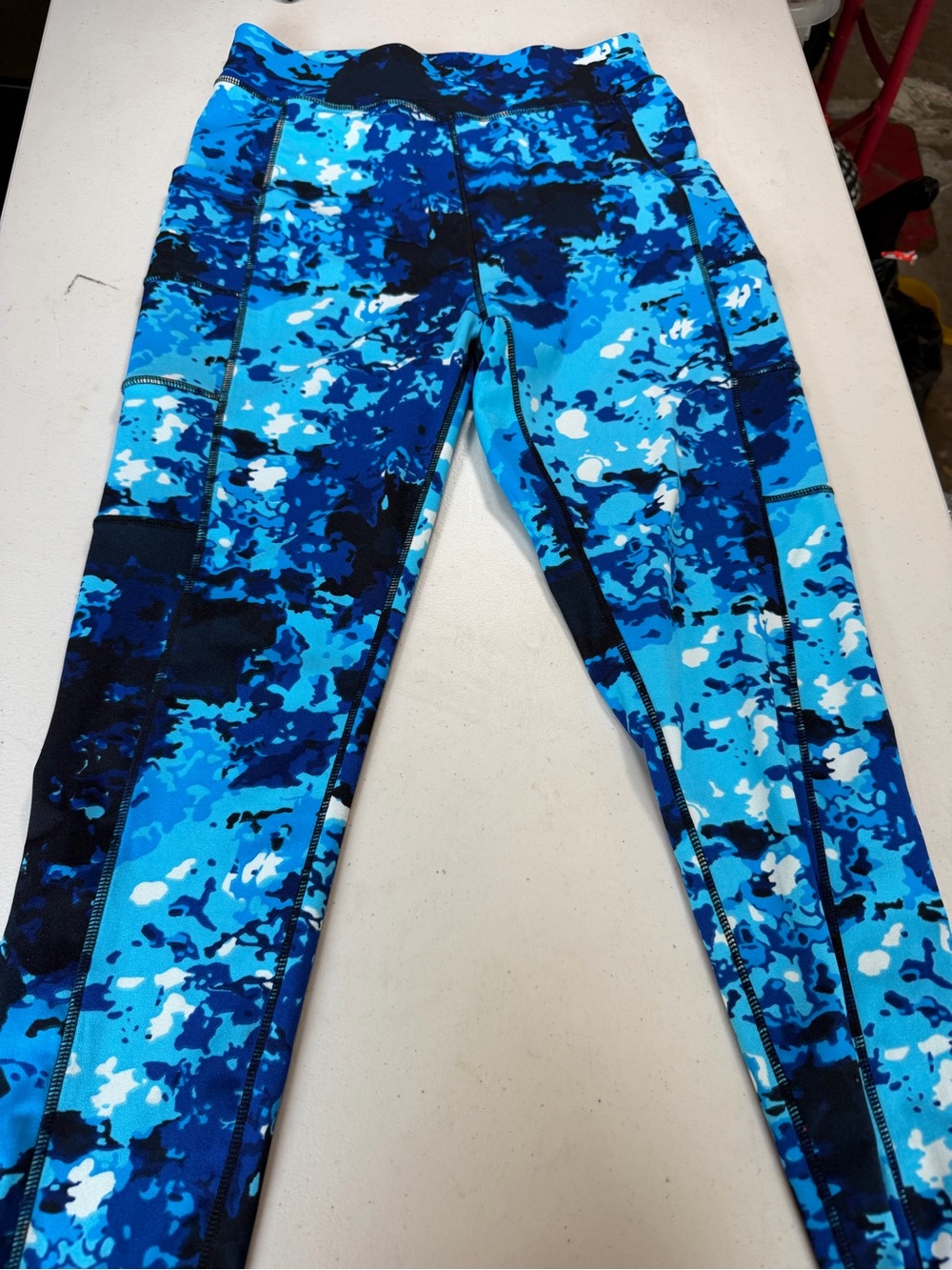 Blue Camo Print women’s Active Leggings